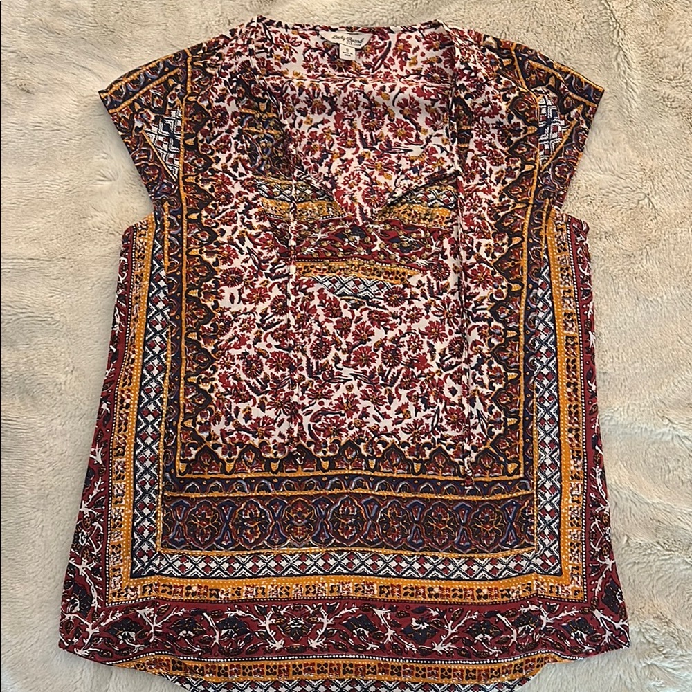 Lucky Brand Cap Sleeve Blouse